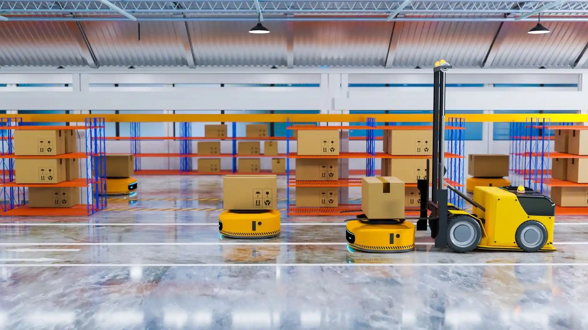 การใช้งาน AGV ในระบบขนย้ายสินค้าอัตโนมัติในโรงงาน