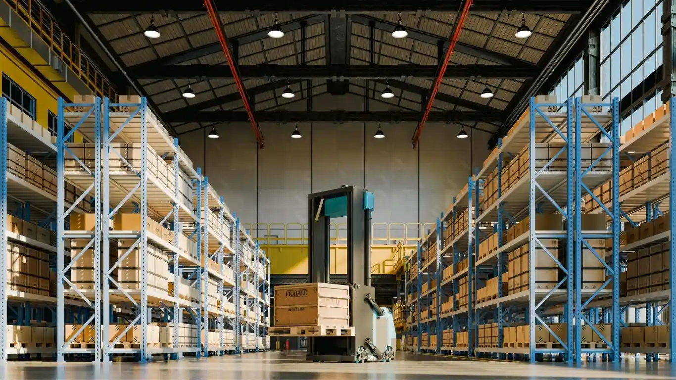 การสั่งงานและการควบคุมรถ AGV ในโรงงาน ตรวจจับสิ่งกกีดขวางเพื่อเคลื่อนที่อย่างราบรื่น